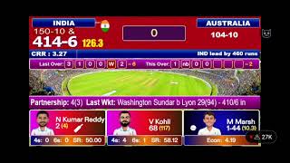 India vs Australia Live🔴 1st Test Day 3  ind vs aus test live match DD Sports Sports 18 live [upl. by Ettennaej131]