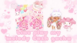 ♡Cute My melody gacha♡ Line play gameplay [upl. by Dranyar]