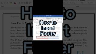 How to Insert Footer like a Pro msword footer [upl. by Redwine]