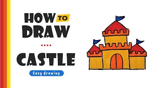 How to Draw a Castle  Drawing Castle  Easy Drawing [upl. by Ekard212]