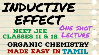 Inductive Effect NEET Organic Chemistry TAMIL Class 11amp12 Concepts amp Tricks Questions [upl. by Tani]