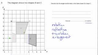 GCSE Maths revision Exam paper practice transformations  rotations [upl. by Annia818]