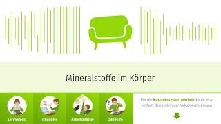 Mineralstoffe im Körper einfach erklärt  sofatutor [upl. by Elleirad354]