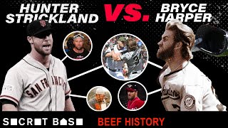 The Bryce HarperHunter Strickland beef went dormant for 3 years then exploded into a famous brawl [upl. by Ellinnet]