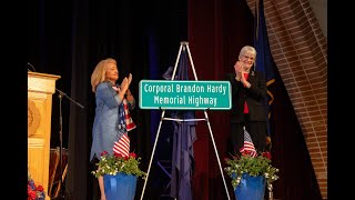 Dedicating the Corporal Brandon Hardy Memorial Highway [upl. by Assiralk]