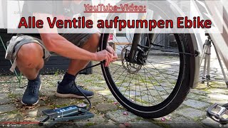 Luft aufpumpen beim FahrradEbike  Drei Verschiedene EBike Reifenventile  Luftdruck Bike Schlauch [upl. by Alhak]