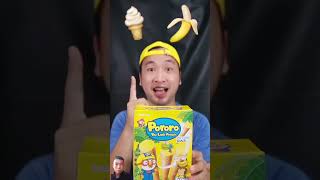 Ice Cone Snack Pororo asmrmukbang makansesuaiemoji pororoeskrim pisang bananachacha [upl. by Danete]