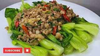 How to make fried pak choi with oyster sauce [upl. by Bergstein]