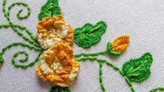 Embroidery Designs  Cast on Flower by hand  HandiWorks 67 [upl. by Nels]