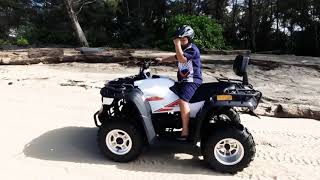 Brunei Atv Linhai M150 7 Year old rider [upl. by Eniamert]