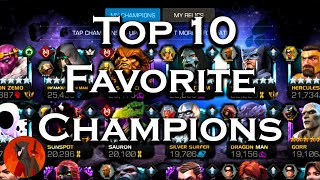 Top 10 Favorite Champions  Marvel Contest of Champions [upl. by Euqitsym]