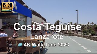 4K Walk Costa Teguise Lanzarote June 26th 2023 [upl. by Leber]