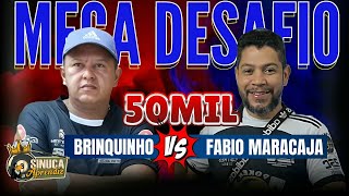 BRINQUINHO 🆚️ FABIO MARACAJA 50 MIL 10 MIL AO VIVO 1311sinucaaprendizdulokoaovivo [upl. by Fevre828]