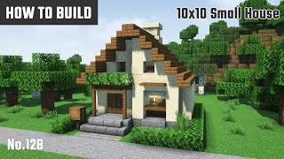 マイクラ建築：砂岩とトウヒで作る暖炉のある家の作り方。10x10ブロックで簡単に。No128【Minecraft】 [upl. by Nniuqal465]