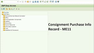 How to create Consignment Purchase info record in SAP MM  V1 [upl. by Meggs]