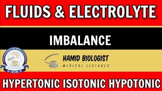 Fluid and electrolytes imbalances in UrduHindi unit 5 pathophysiology Hypo tonichyper tonic [upl. by Akinnor749]