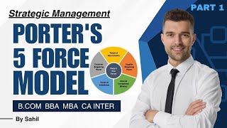 Porters Five Forces Model  Competitive Analysis  CA Inter BCom BBA MBA  Strategic Management [upl. by Vladi]