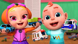 Learn Colors with Little Cars Song  Police Song and More  Rosoo Nursery Rhymes amp Kids Songs [upl. by Rudd]