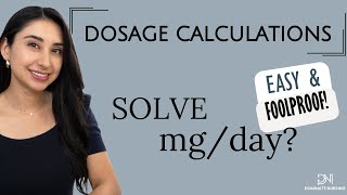 Weight Based Dosage Calculation solve mgday dimensional analysis nursing dosage calculation [upl. by Attela]