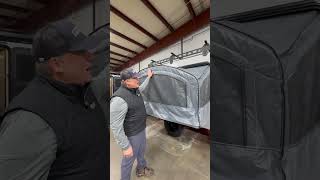 Check out our insulated tipout tent on our Toy Haulers🏕️ rvlife toyhauler travel [upl. by Ulyram]