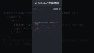 Ternary Operators in React coding reactfrontend webdevelopment programming frontend react [upl. by Whiffen]