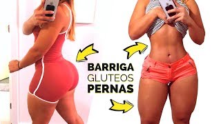 PERDER BARRIGA e AUMENTAR GLUTEOS e COXAS Rapidinho Passo a Passo 8 Exercícios Para Fazer Em Casa [upl. by Eseerehc]