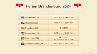 Ferien Brandenburg 2024 [upl. by Ettenauq978]