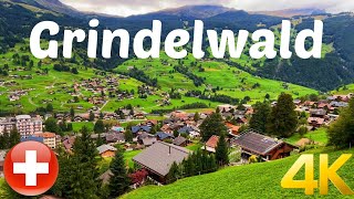 Grindelwald Switzerland Walking Tour 4K 60fps  the most beautiful villages in the World [upl. by Ecnerrat185]