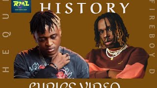 CHEQUE FT FIREBOY DML  HISTORY LYRICS VIDEO SuperboyCheque fireboydml [upl. by Snahc592]