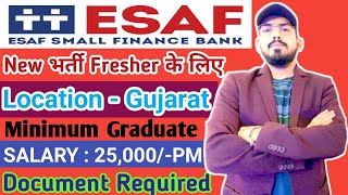 ESAF small finance bank hiring freshers  walk in interview  eligibility  location  salary  role [upl. by Litman]