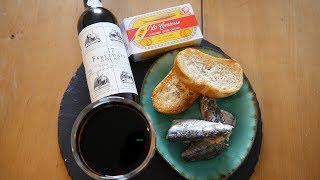 Portuguese Food Taste Test  Sardines amp Douro Tinto red wine  Food amp Drink [upl. by Nylirej]