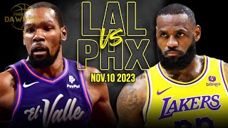 Los Angeles Lakers vs Phoenix Suns Full Game Highlights  Nov 10 2023  FreeDawkins [upl. by Aridni347]