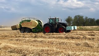 Retrouvez Dominique au pressage de paille  Fendt 1050 black édition  Krone HDP2  ETA La Louvière [upl. by Wolfie937]