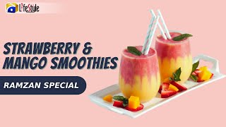 Strawberry amp Mango Smoothies  Easy Quick Recipes  Ramadan Special smoothie mango strawberry [upl. by Fauman]