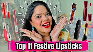 Lipsticks for festive wedding season  Revlon  Swiss beauty  Maybelline  Madhuri Sharma [upl. by Buck495]