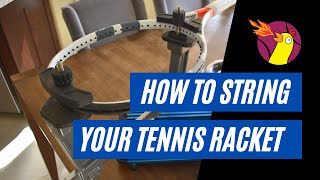 How to String a Tennis Racquet Using a Drop Weight Stringer Gamma X2 [upl. by Eelyk]