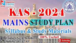 KAS 2024 MAINS STUDY PLAN STUDY MATERIALS  BY NAGAPPA C [upl. by Teraj]