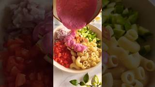 Healthy pink pasta salad 🥗shorts youtubeshorts trending ytshorts viralvideo food pasta funny [upl. by Reamy]