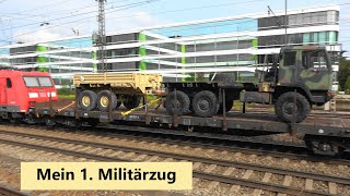 🪖Mein 1 Militärzug in München Heimeranplatz mit DB Cargo BR185 [upl. by Noirad]