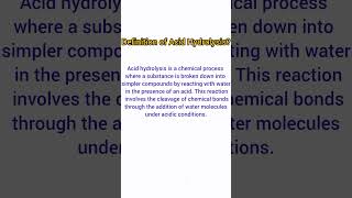 definition of acid hydrolysis acidbiology [upl. by Tyrus545]