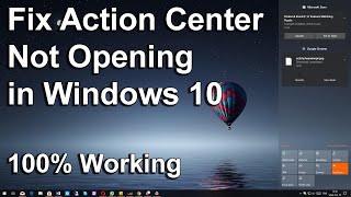 How to fix action center not opening in windows 10 [upl. by Suaeddaht]