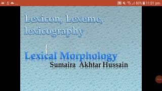 Lexical Morphology [upl. by Nirehtac]