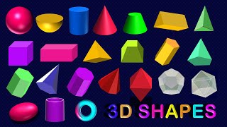 3D Shape Names  20 Three Dimensional Shape Names  Geometrical Shapes [upl. by Enitnelav]