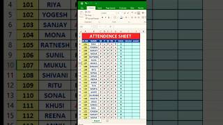 ATTENDANCE SHEET “ present”  “absent” in Excel microsoftexcel excel computer [upl. by Ecad733]