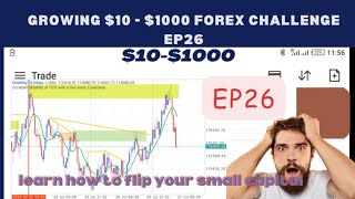 GROWING 10  1000 FOREX CHALLENGE EP26 profit🙌🎉🎉 [upl. by Karsten313]