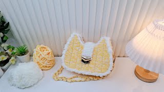 PLASTIC CANVAS BAG TUTORIAL  YARN BAG DIY canvasbag plasticcanvas plasticcanvasbag [upl. by Nyral654]