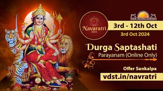 Navratri Day 1  Durga Saptashati Parayan  3 Oct 2024  Live from Bangalore Ashram [upl. by Scharf]