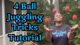 EASY 4 Ball Juggling Tricks  4 Ball Juggling Tricks Tutorial [upl. by Hamrah]