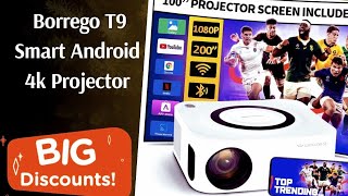 Borrego T9 Android Smart Projector Features Performance and Value [upl. by Secnarfyram]