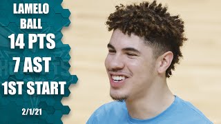 LaMelo Ball makes first career start HIGHLIGHTS  NBA on ESPN [upl. by Rozele]